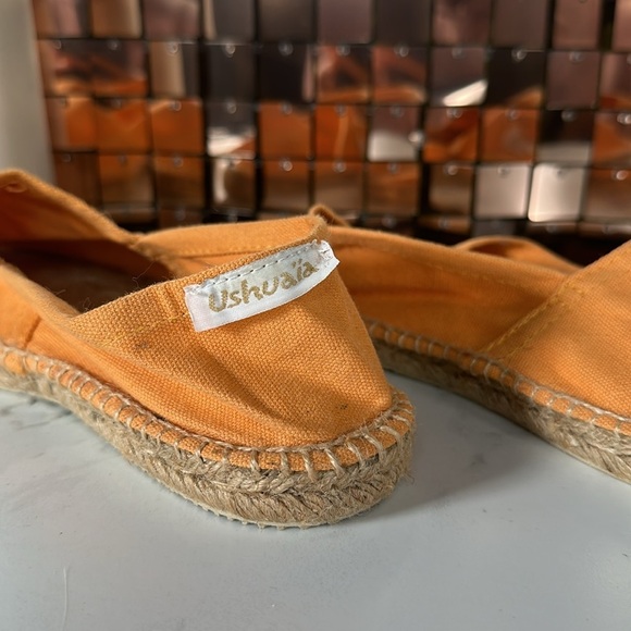 USHUAIA Orange Canvas Slip on Shoes with Jute Details Size 39 - Picture 6 of 13